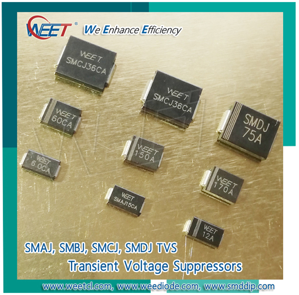 Transient Voltage Suppression Diodes 250 Items SMCJ36CA-N 