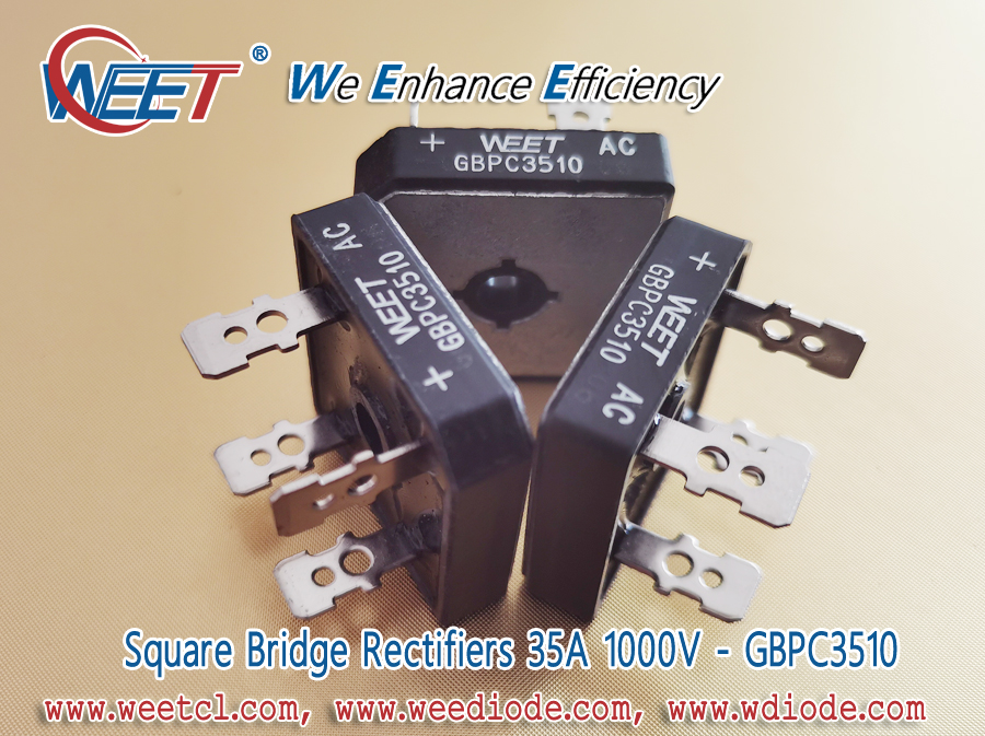 WEET GBPC35005(W) THRU GBPC3510(W) Single Phase Bridge Rectifier 35 Amp 1000V Cross To WTE